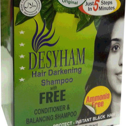Desyham Hair Darkening Shampoo with Conditioner Black 1 x 5