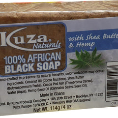 African Black Soap - Kuza Naturals African Soap Black Soap Shea Butter and Hemp 114 g.png